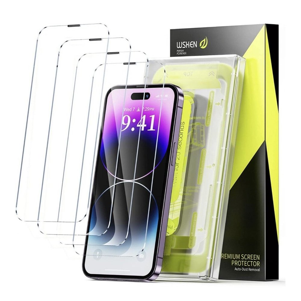 WSKEN iPhone 14 Pro (6.1”) Premium Screen Protector Tempered Glass - 4 Pack, New